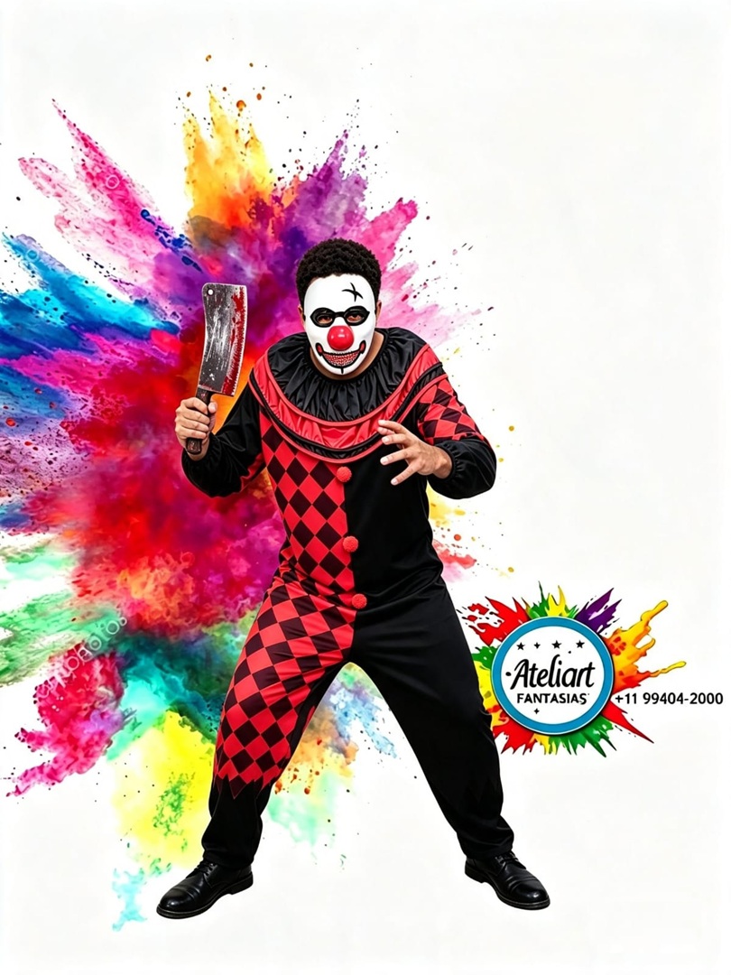 Palha�o Assassino preto/vermelho